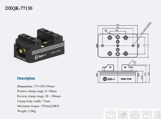 Precision Self Centering Vise CNC Bekerja untuk 3 Axis 4axis 5axis Vise 5 Axis 77130